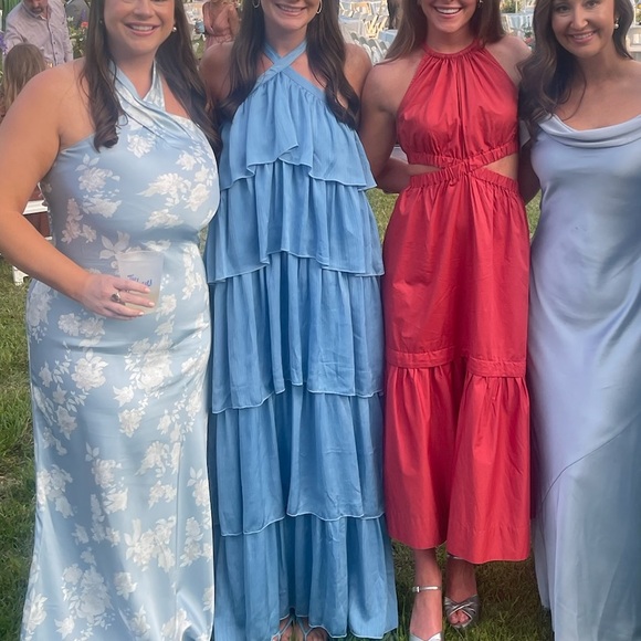 ASOS Tiered Ruffle Blue Maxi Dress - Picture 3 of 4